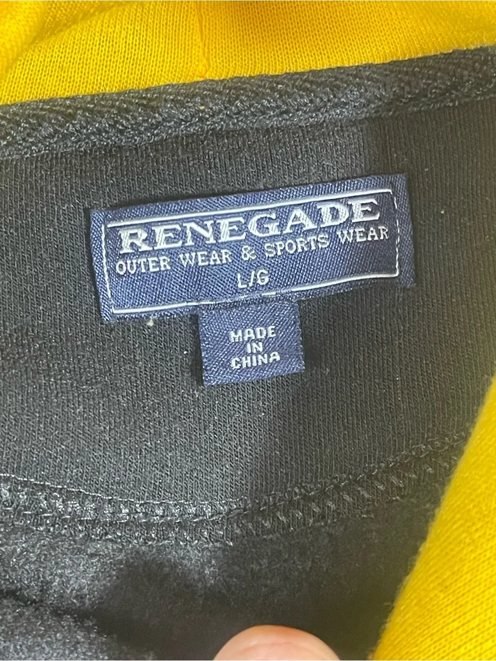 Pittsburgh Black & Gold Embroidered Hoodie Sweatshirt Size Large Renegade Unisex